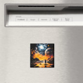 Astronaut Reisender Kosmischer Horizont Reise Magnet (In Situ (Geschirrspüler))