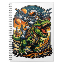 Astronaut reitet auf einem T-Rex – Epischer Weltra Notizblock