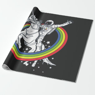 Astronaut reitet auf Einhorn Geschenkpapier