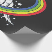 Astronaut reitet auf Einhorn Geschenkpapier (Ecke)