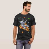 Astronaut reitet auf Pizzastück T-Shirt (Vorne ganz)