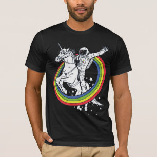 Astronaut Reitet Einhorn T-Shirt