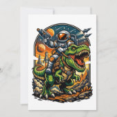 Astronaut Riding a T-Rex – Epic Space Dinosaur Einladung (Vorderseite)