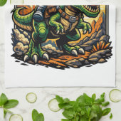 Astronaut Riding a T-Rex – Epic Space Dinosaur Geschirrtuch (Gefaltet)