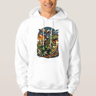 Astronaut Riding a T-Rex – Epic Space Dinosaur Hoodie