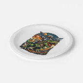 Astronaut Riding a T-Rex – Epic Space Dinosaur Pappteller (Schrägansicht)