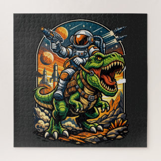 Astronaut Riding a T-Rex – Epic Space Dinosaur Puzzle