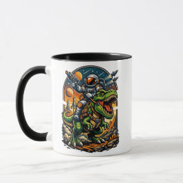 Astronaut Riding a T-Rex – Epic Space Dinosaur Tasse