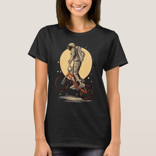 Astronaut Riding Bmx Moon Space Boys Girls Kids As T-Shirt (Vorderseite)