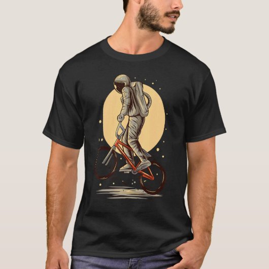 Astronaut Riding Bmx Moon Space Boys Girls Kids As T-Shirt (Vorderseite)