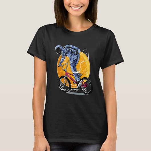 Astronaut Riding Bmx Moon Space Boys Girls Kids As T-Shirt (Vorderseite)