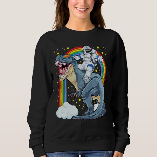 Astronaut Riding Dinosaur Rex Astro Space Dino Pre Sweatshirt (Vorderseite)
