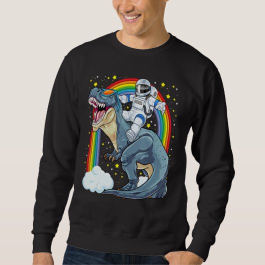 Astronaut Riding Dinosaur Rex Astro Space Dino Pre Sweatshirt (Vorderseite)
