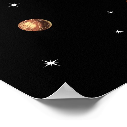 Astronaut Riding Pizza Slice Poster (Ecke)