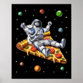 Astronaut Riding Pizza Slice Poster (Vorne)