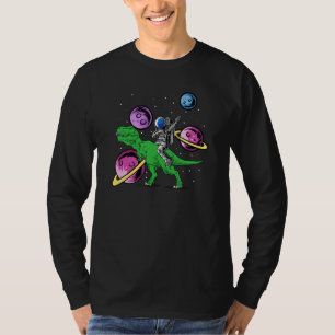 Astronaut Riding Rex Dinosaur Astro Space T-Shirt