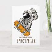 Astronaut Riding SKATEBOARD Karte (Vorderseite)