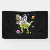 Astronaut Riding T-Rex Dinosaur Astro T-Rex Banner (Horizontal)