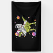 Astronaut Riding T-Rex Dinosaur Astro T-Rex Banner (Vertikal)