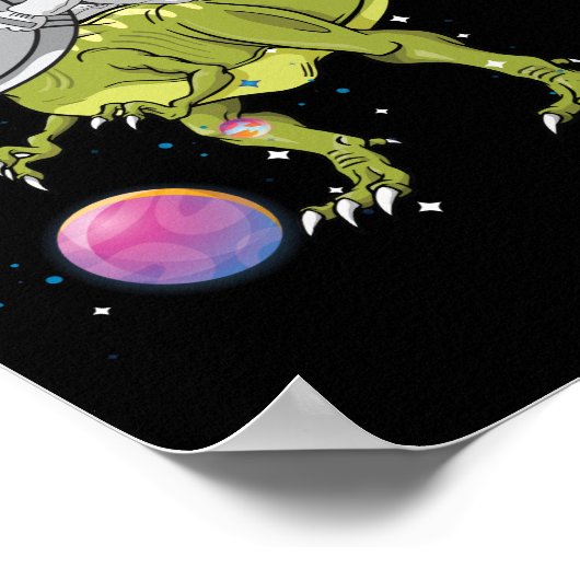 Astronaut Riding T-Rex Dinosaur Astro T-Rex Poster (Ecke)