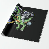 Astronaut Riding T-Rex Dinosaur Astro T-Rex Space Geschenkpapier (Ungerollt)