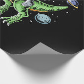 Astronaut Riding T-Rex Dinosaur Astro T-Rex Space Geschenkpapier (Ecke)