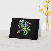 Astronaut Riding T-Rex Dinosaur Astro T-Rex Space Karte (Gelbe Blume)
