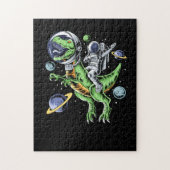 Astronaut Riding T-Rex Dinosaur Astro T-Rex Space Puzzle (Vertikal)