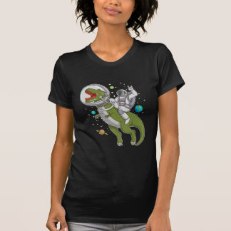 Astronaut Riding T-Rex Dinosaur Astro T-Rex Space T-Shirt