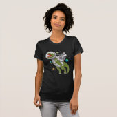 Astronaut Riding T-Rex Dinosaur Astro T-Rex Space T-Shirt (Vorne ganz)