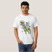 Astronaut Riding T-Rex Dinosaur Astro T-Rex Space T-Shirt (Vorne ganz)