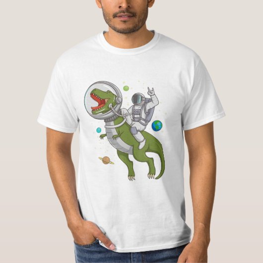 Astronaut Riding T-Rex Dinosaur Astro T-Rex Space T-Shirt (Vorderseite)