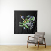 Astronaut Riding T-Rex Dinosaur Astro T-Rex Space Wandteppich (Beispiel (Horizontal))