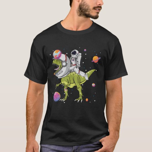 Astronaut Riding T-Rex Dinosaur Astro T-Rex T-Shirt (Vorderseite)