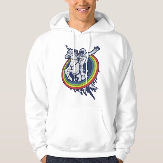 Astronaut Riding Unicorn Hoodie (Vorderseite)