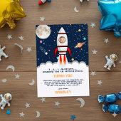 Astronaut Rocket Outer Space 1. Geburtstag Foto Dankeskarte