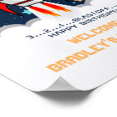 Astronaut Rocket Outer Space 1. Geburtstag Foto Poster (Ecke)