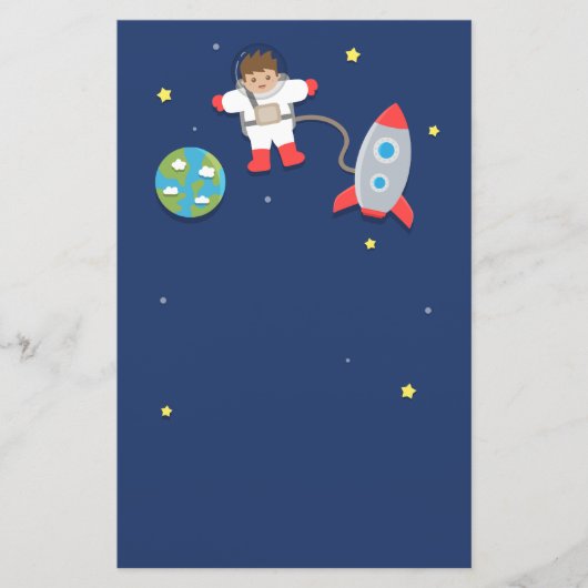 Astronaut, Rocket-Schiff, Weltraum, für Jungen Briefpapier (Vorderseite)