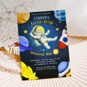 Astronaut Rocket Ship Planet Geburtstagsparty Einladung