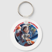 "Astronaut Rocket Ship Space Adventure Schlüsselan Schlüsselanhänger (Rückseite)