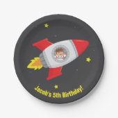 Astronaut Rocket Ship Space Birthday Party Plates Pappteller (Vorderseite)
