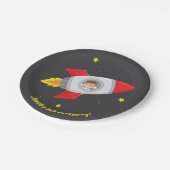 Astronaut Rocket Ship Space Birthday Party Plates Pappteller (Schrägansicht)