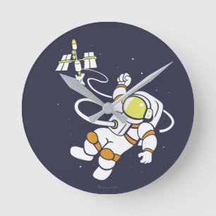 Astronaut Runde Wanduhr