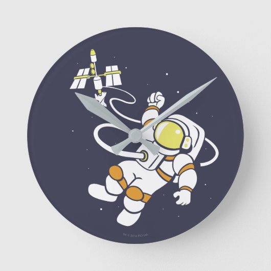 Astronaut Runde Wanduhr (Vorderseite)