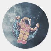 Astronaut Runder Aufkleber (Vorderseite)