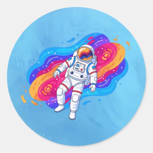 Astronaut Runder Aufkleber (Vorderseite)