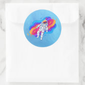 Astronaut Runder Aufkleber (Tasche)