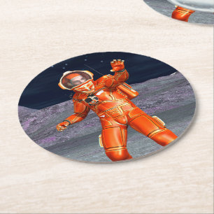 Astronaut Runder Pappuntersetzer