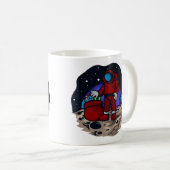 Astronaut Santa mit Geschenk Kaffeetasse (VorderseiteRechts)