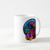 Astronaut Santa mit Geschenk Kaffeetasse (VorderseiteRechts)